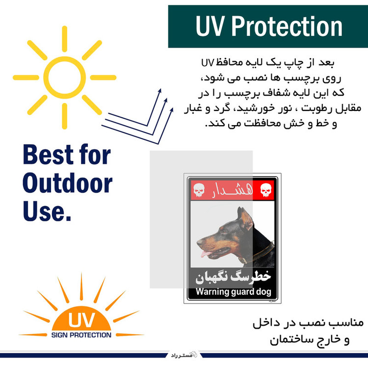 برچسب ایمنی مستر راد طرح خطر سگ نگهبان مدل HSE-OSHA-227