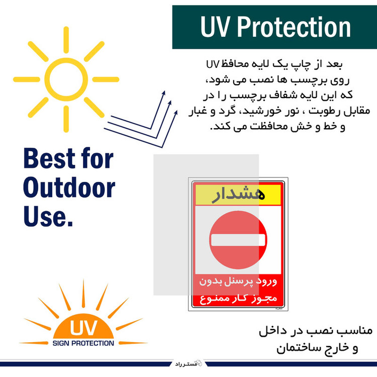 برچسب ایمنی مستر راد طرح ورود پرسنل بدون مجوز کار ممنوع مدل HSE-OSHA-1102