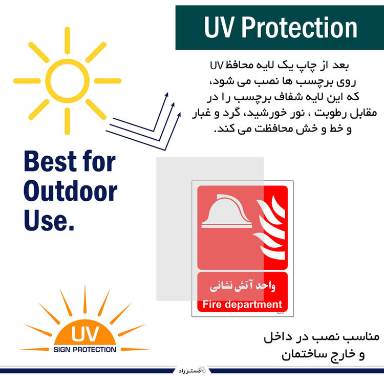 برچسب ایمنی مستر راد طرح واحد آتش نشانی مدل HSE-OSHA-049