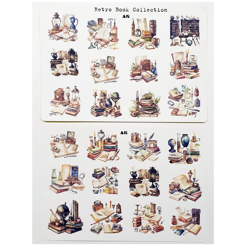 برچسب مدل Retro Book طرح بولت ژورنال و اسکرپ بوک کد 47 بسته 2 عددی