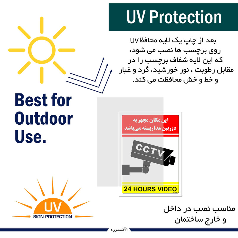 برچسب ایمنی مستر راد طرح این مکان مجهز به دوربین مدار بسته می باشد مدل HSE-OSHA-032