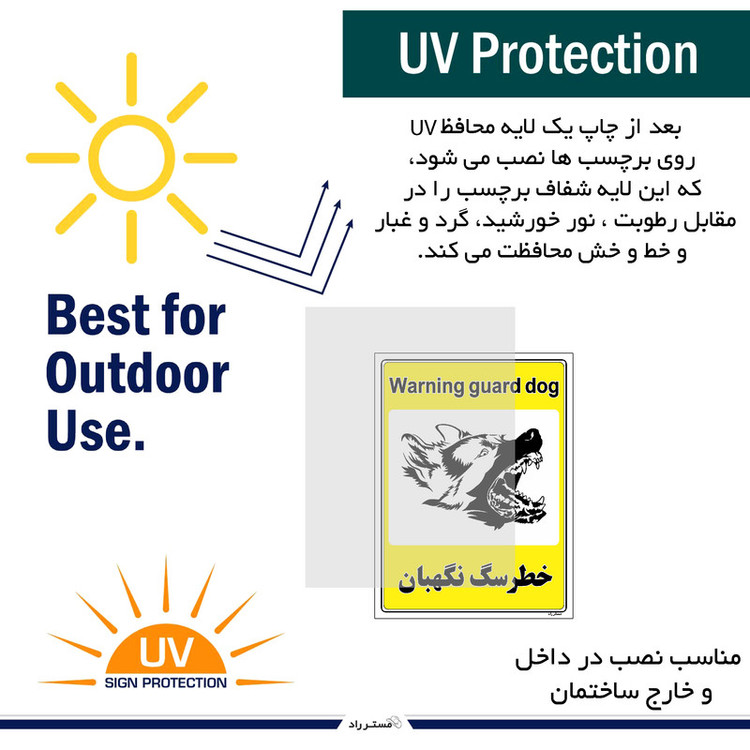 برچسب ایمنی مستر راد طرح خطر سگ نگهبان مدل HSE-OSHA-036
