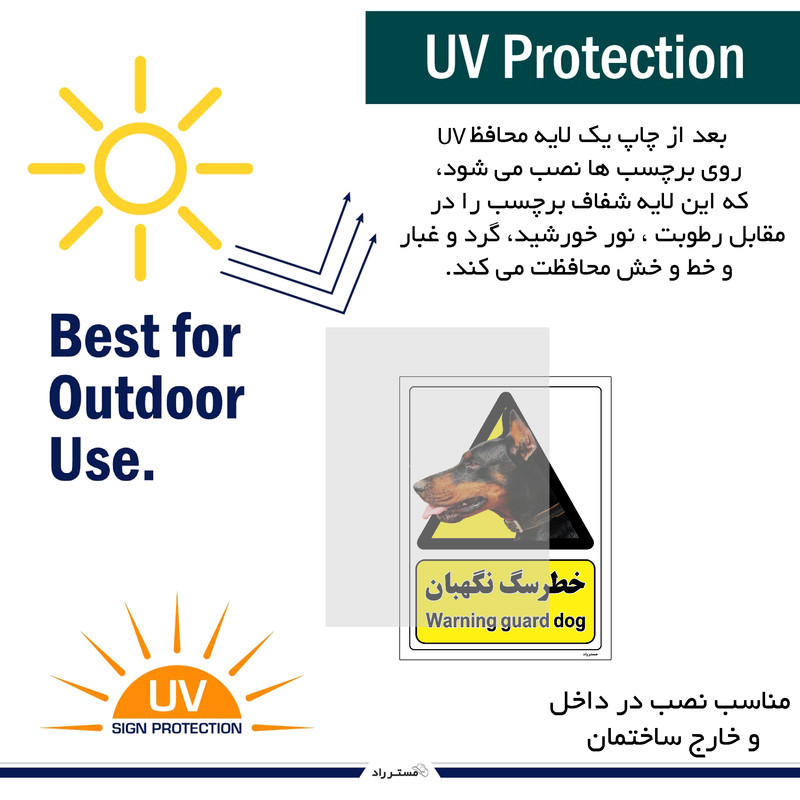 برچسب ایمنی مستر راد طرح خطر سگ نگهبان مدل HSE-OSHA-075