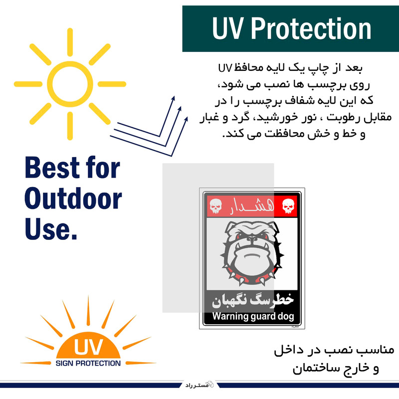 برچسب ایمنی مستر راد طرح خطر سگ نگهبان مدل HSE-OSHA-219