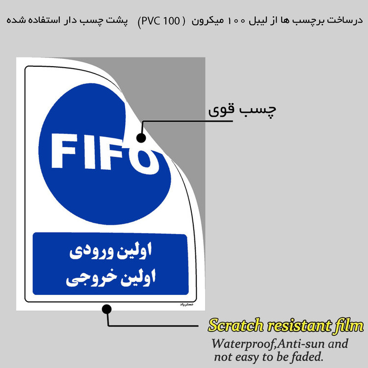 برچسب ایمنی مستر راد طرح اولین ورودی اولین خروجی مدل HSE-OSHA-0041