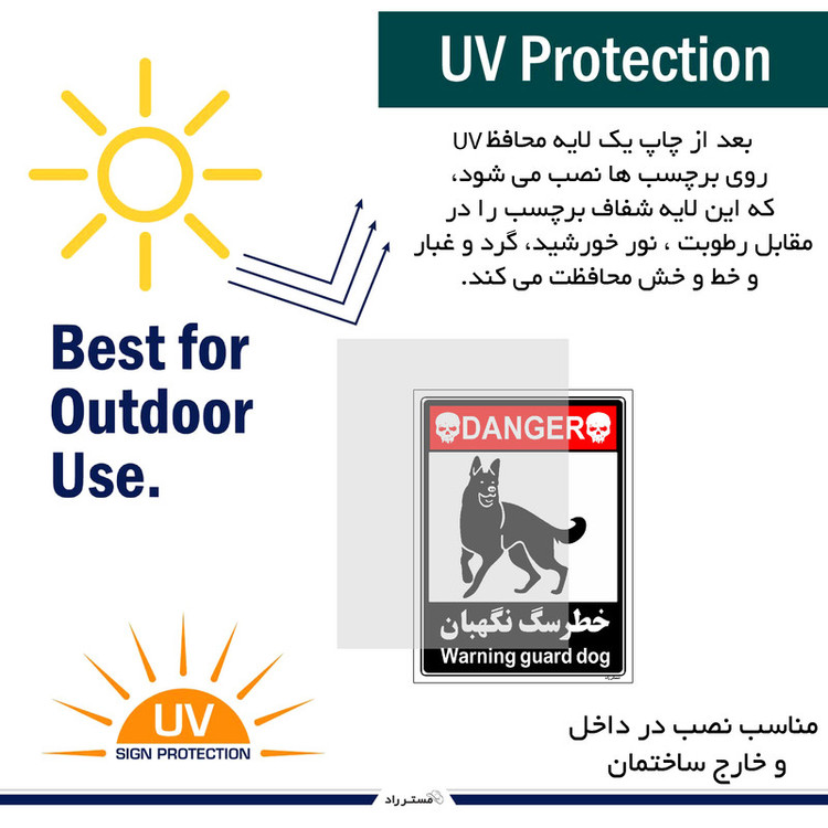برچسب ایمنی مستر راد طرح خطر سگ نگهبان مدل HSE-OSHA-123