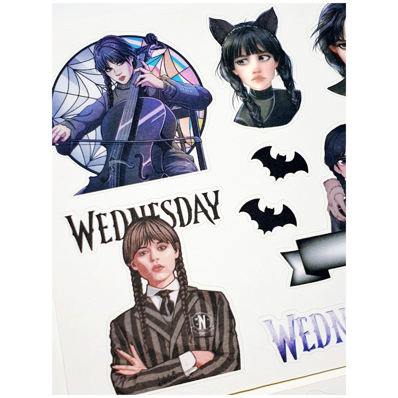 برچسب مدل Wednesday Addams Art طرح بولت ژورنال و اسکرپ بوک کد 50 بسته 2 عددی