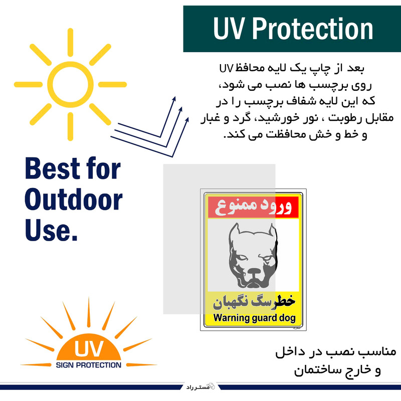 برچسب ایمنی مستر راد طرح خطر سگ نگهبان مدل HSE-OSHA-145