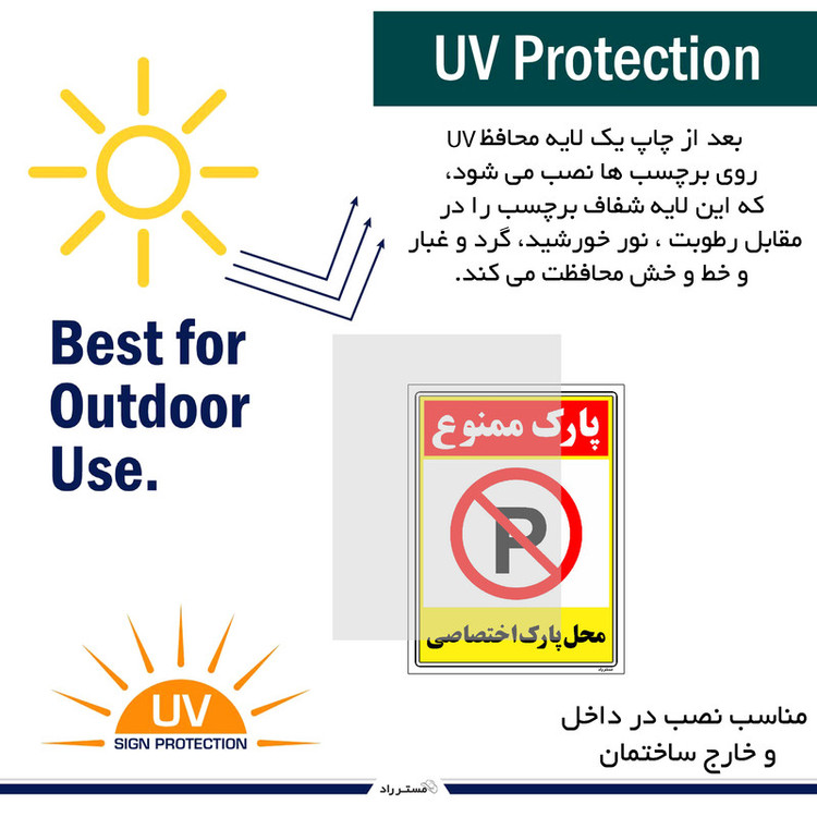 برچسب ایمنی مستر راد طرح پارک ممنوع محل پارک اختصاصی مدل HSE-OSHA-1352