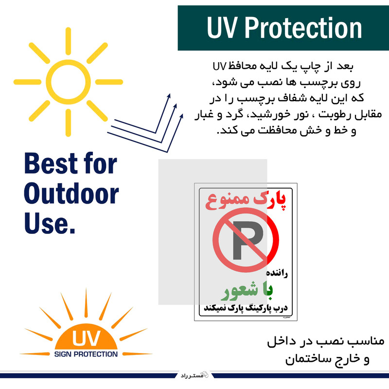 برچسب ایمنی مستر راد طرح پارک ممنوع راننده با شعور درب پارکینگ پارک نمیکند مدل HSE-OSHA-1342