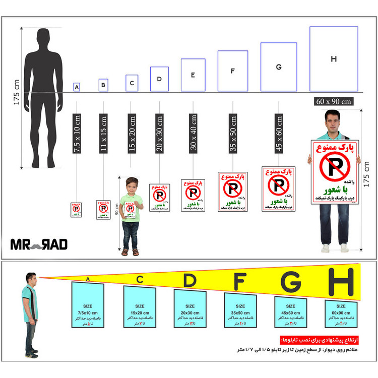 برچسب ایمنی مستر راد طرح پارک ممنوع راننده با شعور درب پارکینگ پارک نمیکند مدل HSE-OSHA-1343