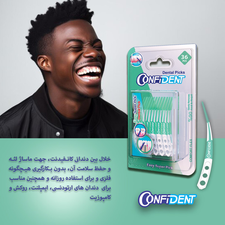 نخ دندان کانفیدنت مدل Easy Super Pic-Crooked بسته 36 عددی