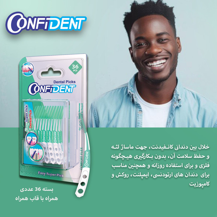 نخ دندان کانفیدنت مدل Easy Super Pic-Crooked بسته 36 عددی