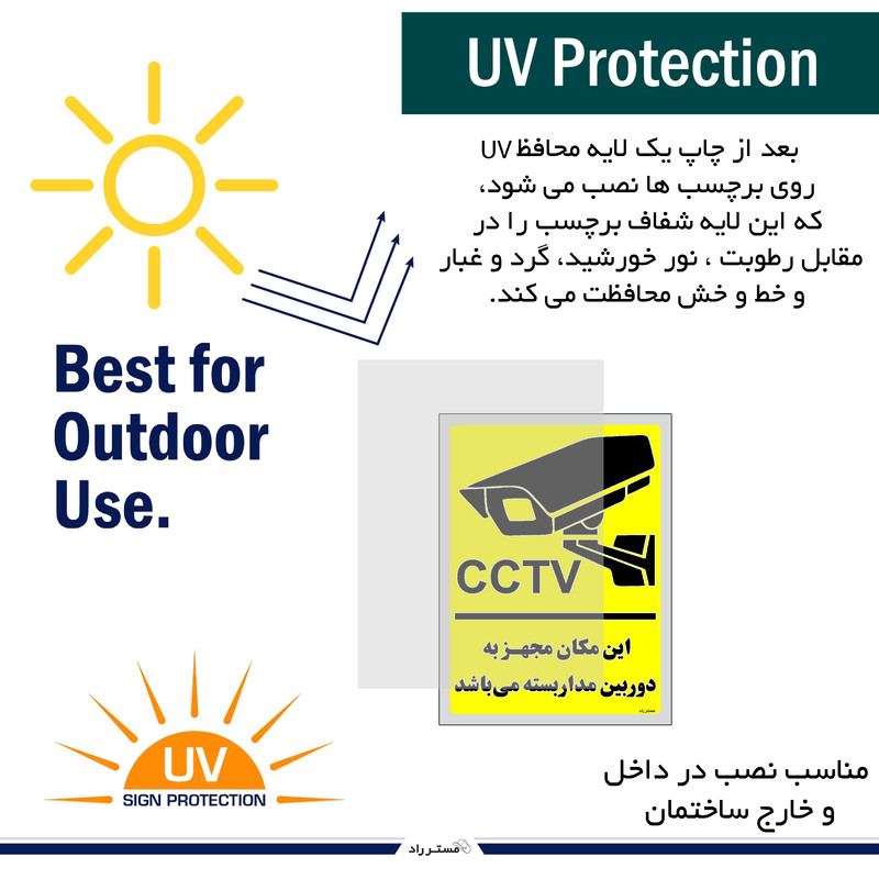 برچسب ایمنی مستر راد طرح این مکان مجهز به دوربین مدار بسته می باشد مدل HSE-OSHA-011