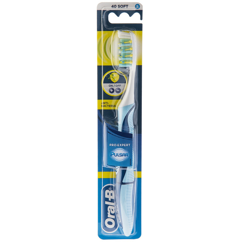 مسواک اورال-بی مدل Pulsar Anti Bacterial با برس نرم