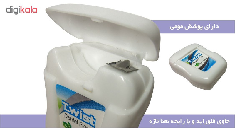 نخ دندان تویست مدل Mint & Waxed طول 50 متر