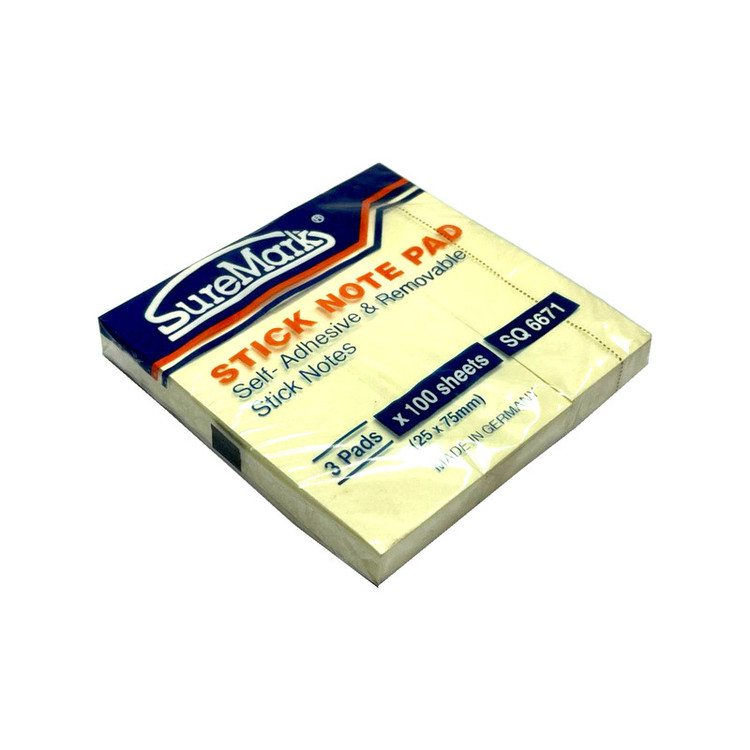 کاغذ یادداشت چسب دار شورمارک مدل Marker سایز 7.5x7.5 سانتی متر