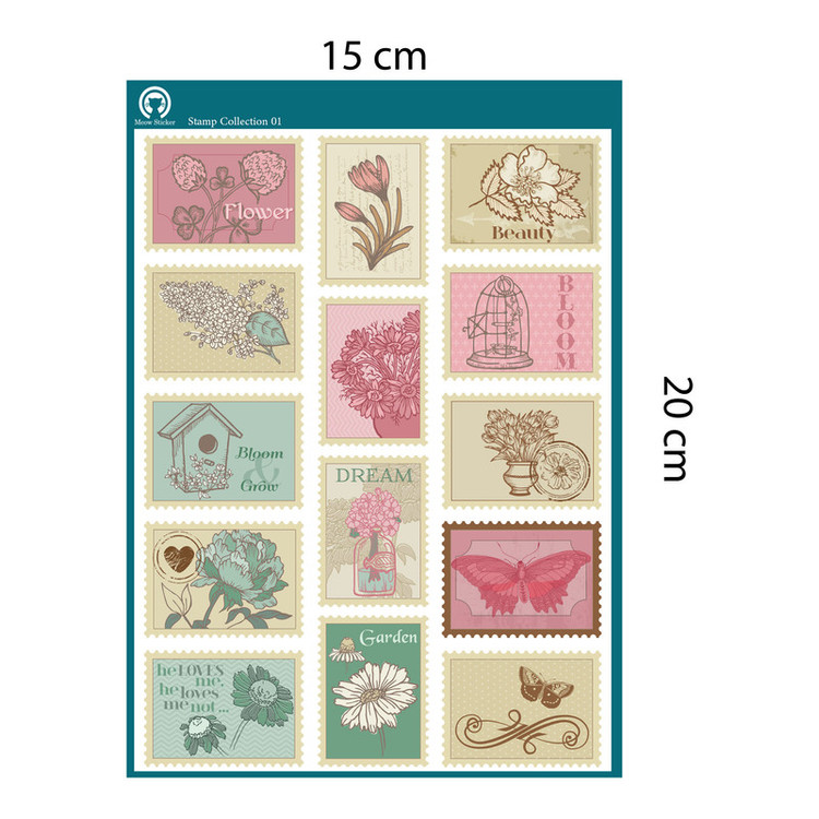 برچسب میو استیکر مدل تمبر وینتیج قدیمی آنتیک کد Stamp01