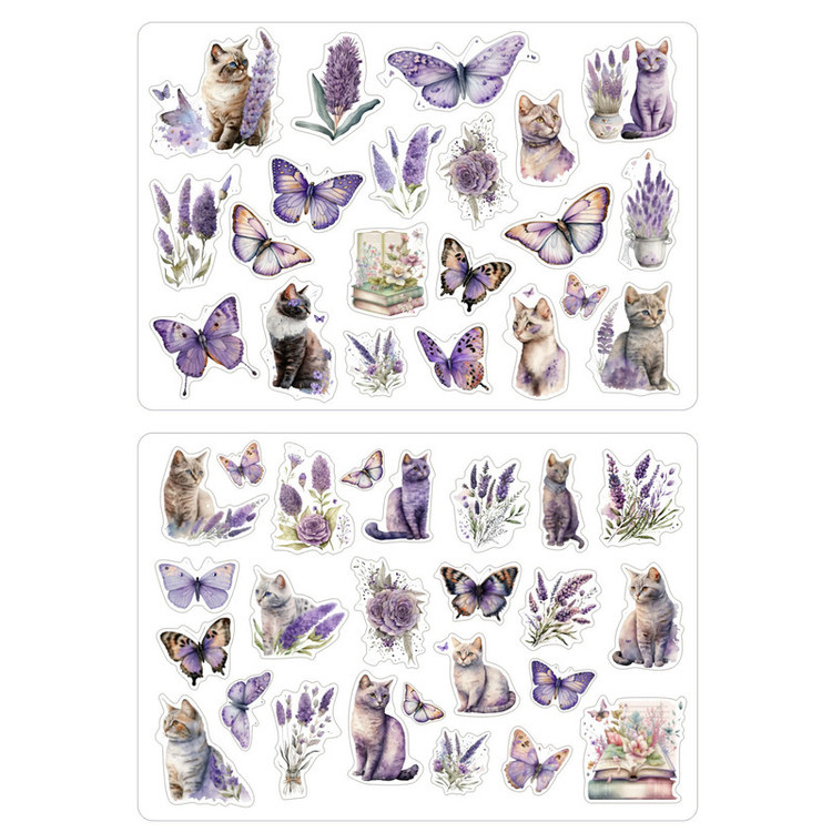 برچسب مدل Cats and Butterflies طرح بولت ژورنال و اسکرپ بوک کد 53 بسته 2 عددی