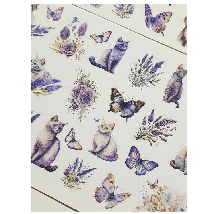 برچسب مدل Cats and Butterflies طرح بولت ژورنال و اسکرپ بوک کد 53 بسته 2 عددی