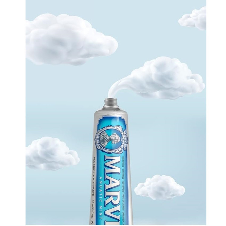 خمیر دندان کاهش دهنده جرم مارویس مدل AQUATIC MINT با طعم نعنای دریایی حجم 25 میلی لیتر
