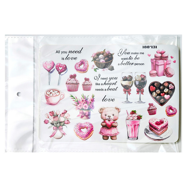برچسب کاترینکا طرح برش خورده بولت ژورنال و اسکرپ بوک مدل A5 Love