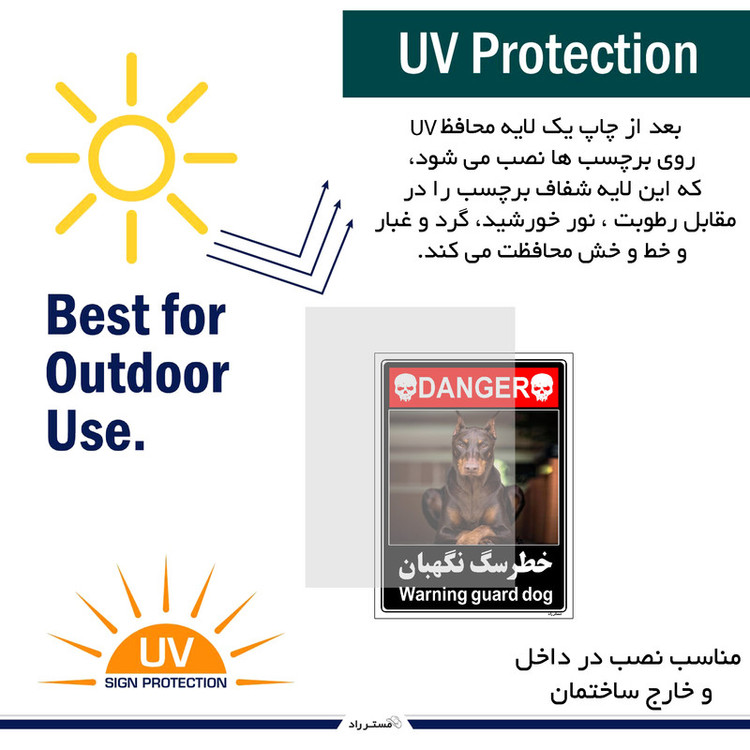 برچسب ایمنی مستر راد طرح خطر سگ نگهبان مدل HSE-OSHA-112