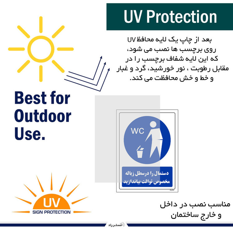 برچسب ایمنی مستر راد طرح دستمال را در محل زباله مخصوص توالت بیندازید مدل HSE-OSHA-0291
