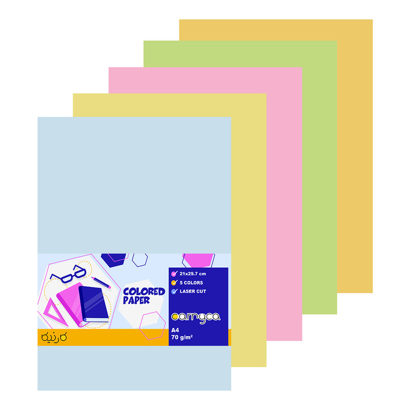 کاغذ رنگی A4 کارنیکا طرح پاستیلی بسته 50 عددی