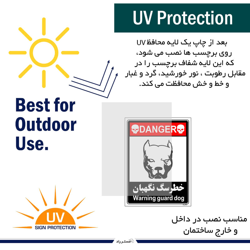 برچسب ایمنی مستر راد طرح خطر سگ نگهبان مدل HSE-OSHA-114