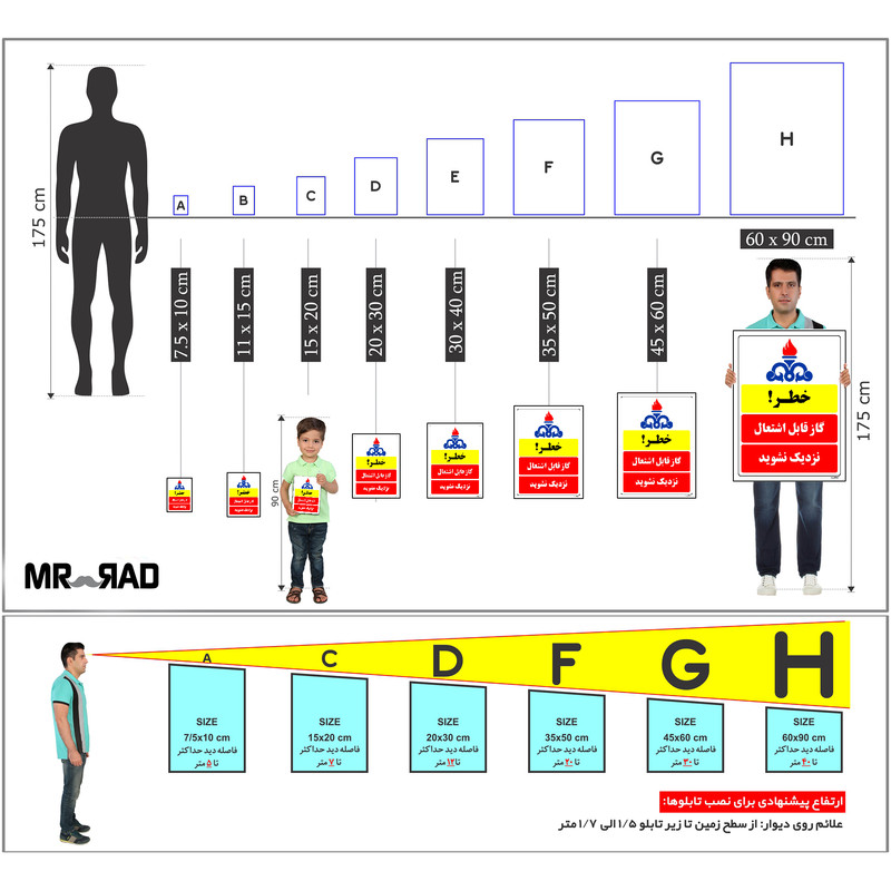 برچسب ایمنی مستر راد طرح خطر گاز قابل اشتعال نزدیک نشوید مدل HSE-OSHA-011