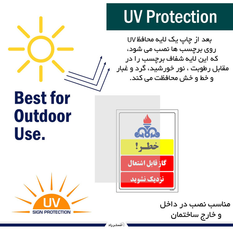 برچسب ایمنی مستر راد طرح خطر گاز قابل اشتعال نزدیک نشوید مدل HSE-OSHA-011