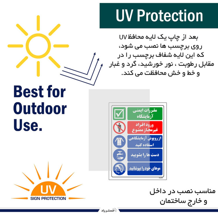 برچسب ایمنی مستر راد طرح مقررات ایمنی آزمایشگاه مدل HSE-OSHA-028