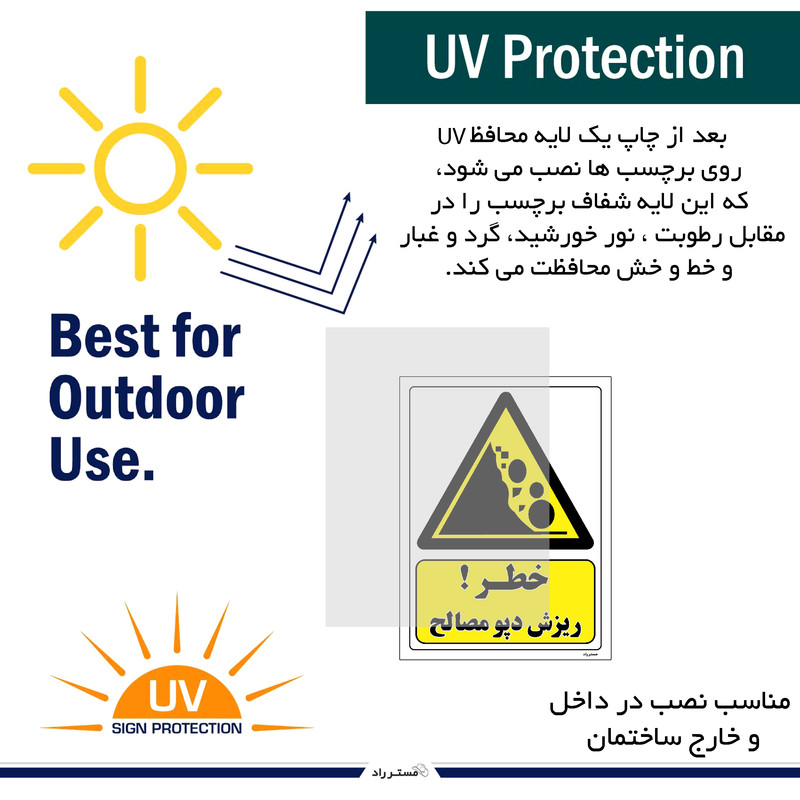 برچسب ایمنی مستر راد طرح خطر ریزش دپو مصالح مدل HSE-OSHA-293