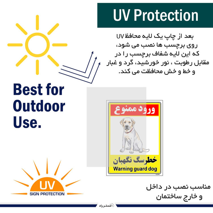 برچسب ایمنی مستر راد طرح خطر سگ نگهبان مدل HSE-OSHA-131