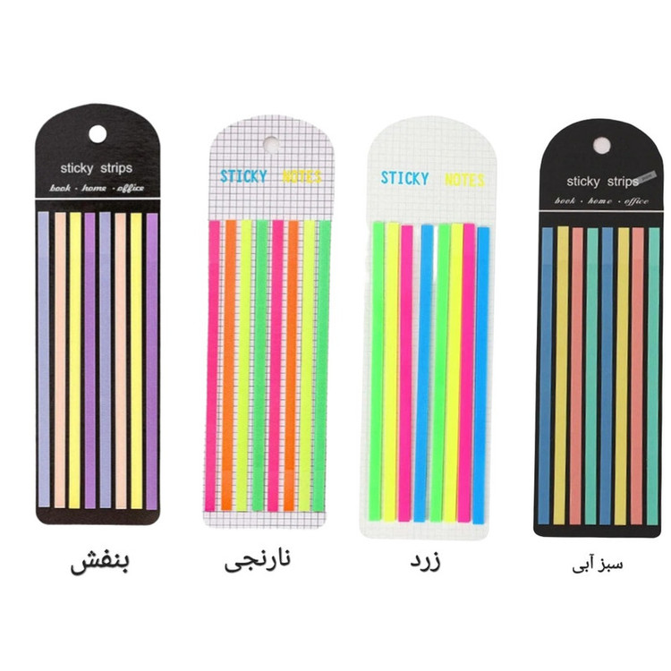 کاغذ چسب دار مدل استیک نوت شفاف طرح هایلایتر نواری عمودی