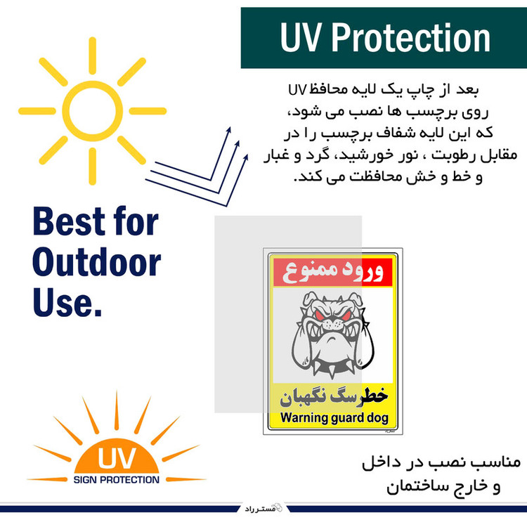 برچسب ایمنی مستر راد طرح خطر سگ نگهبان مدل HSE-OSHA-138