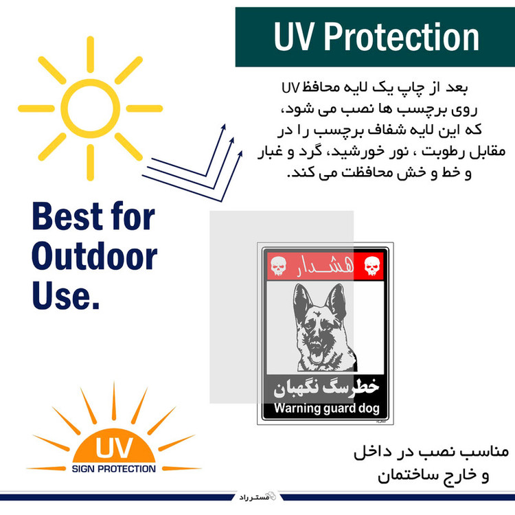 برچسب ایمنی مستر راد طرح خطر سگ نگهبان مدل HSE-OSHA-232