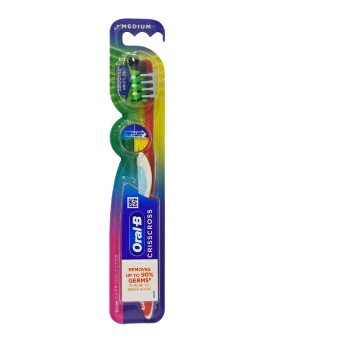 مسواک اورال-بی مدل CRISSCROSS GUM CARE INDICATOR با برس متوسط