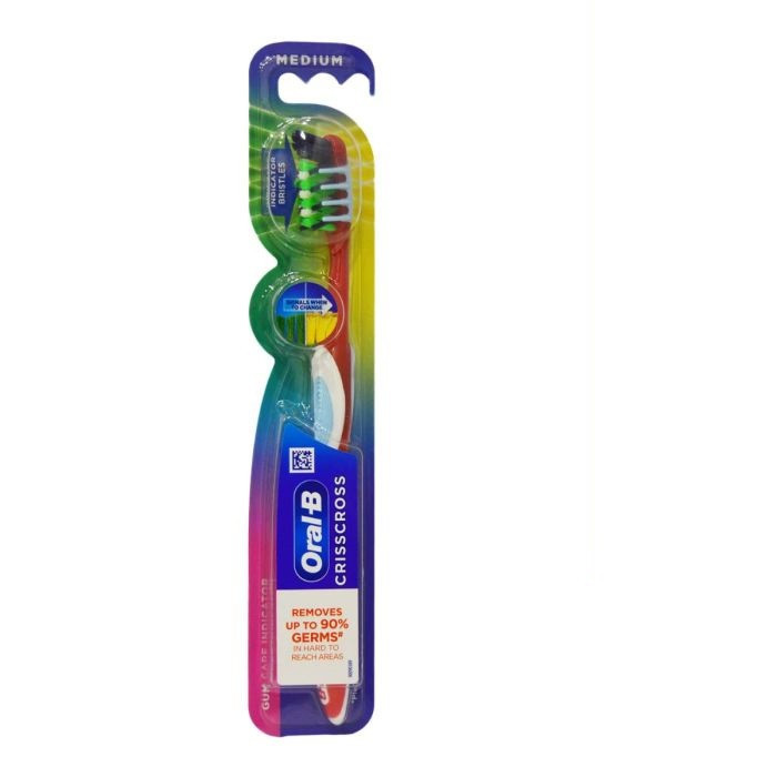 مسواک اورال-بی مدل CRISSCROSS GUM CARE INDICATOR با برس متوسط
