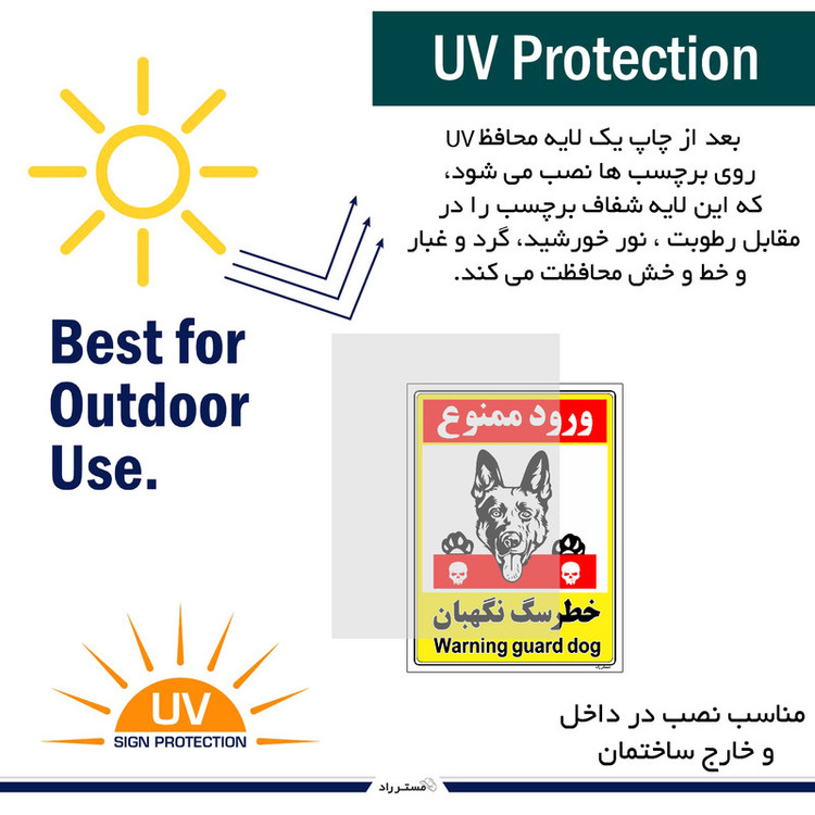 برچسب ایمنی مستر راد طرح خطر سگ نگهبان مدل HSE-OSHA-129