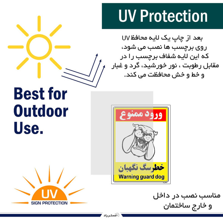 برچسب ایمنی مستر راد طرح خطر سگ نگهبان مدل HSE-OSHA-132