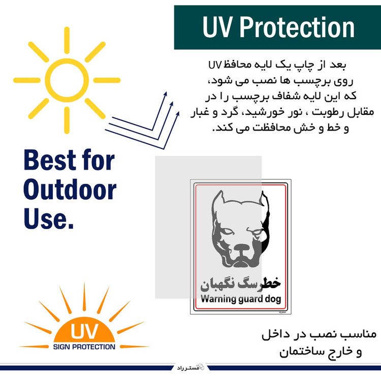 برچسب ایمنی مستر راد طرح خطر سگ نگهبان مدل HSE-OSHA-018