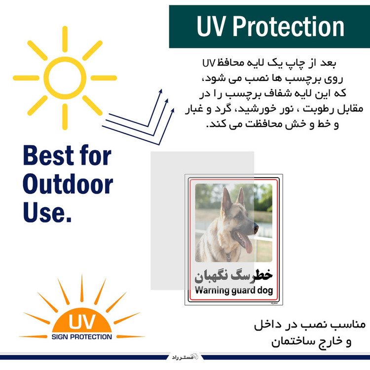 برچسب ایمنی مستر راد طرح خطر سگ نگهبان مدل HSE-OSHA-007