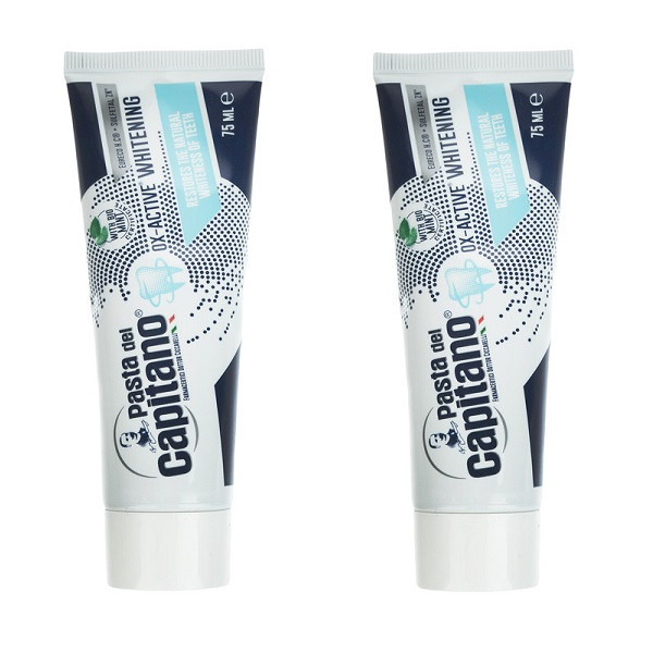 خمیر دندان پاستا دل کاپیتانو مدل OX-active Whitening حجم 75 میلی لیتر بسته 2 عددی