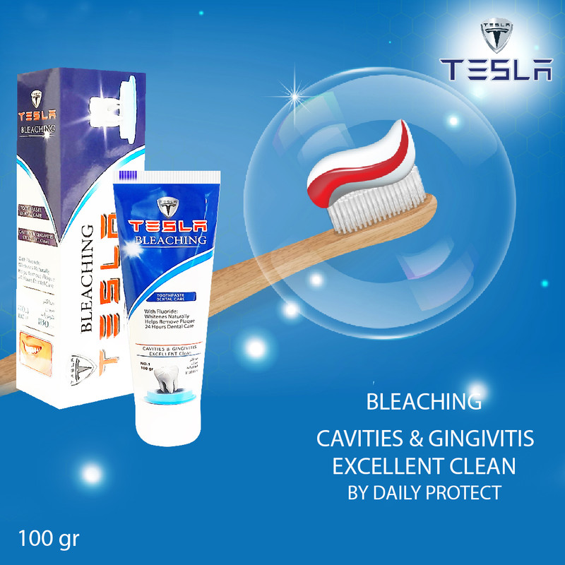 خمیر دندان تسلا مدل Bleaching وزن 100 گرم