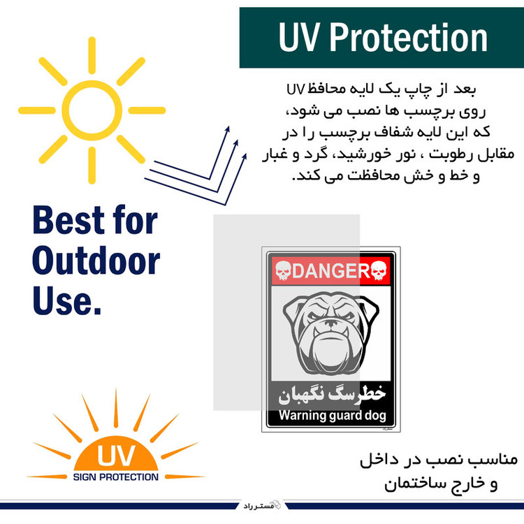 برچسب ایمنی مستر راد طرح خطر سگ نگهبان مدل HSE-OSHA-104