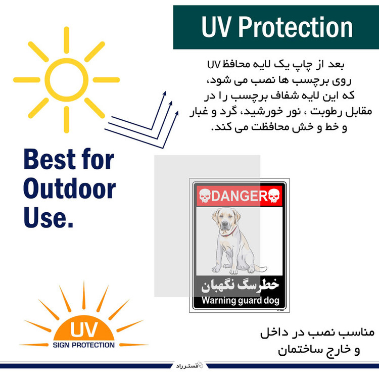 برچسب ایمنی مستر راد طرح خطر سگ نگهبان مدل HSE-OSHA-100