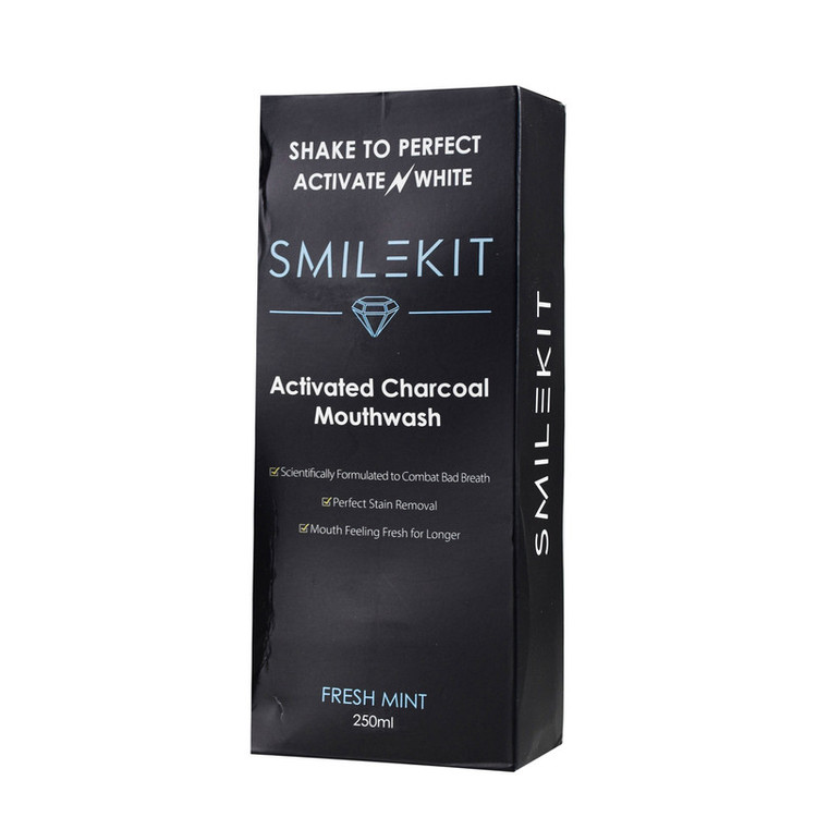 دهان شویه اسمایل کیت مدل Activated Charcoal حجم 250 میلی لیتر