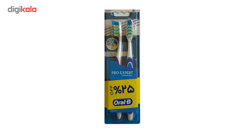 مسواک اورال-بی سری Pro Expert Crossaction مدل Extera clean با برس متوسط - بسته 2 عددی